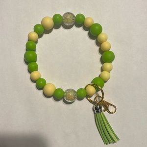 Wristlet Keychain Artisian Silicone Beaded Handcrafted